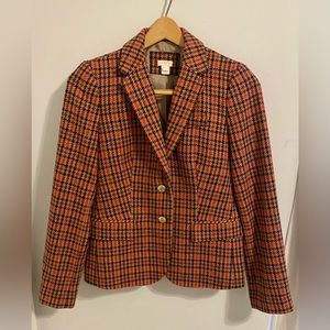 J.Crew Sz 4 Regent Plaid Houndstooth Schoolboy Blazer